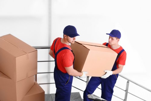 Packed boxes and checklist for a Brixton moving day
