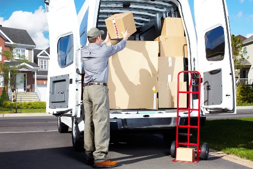 Packed boxes and household items ready for local removal service
