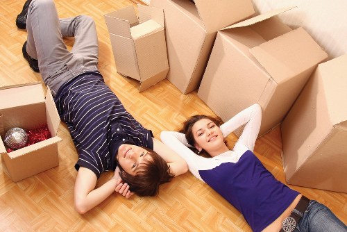 Prepared office relocation checklist and moving supplies