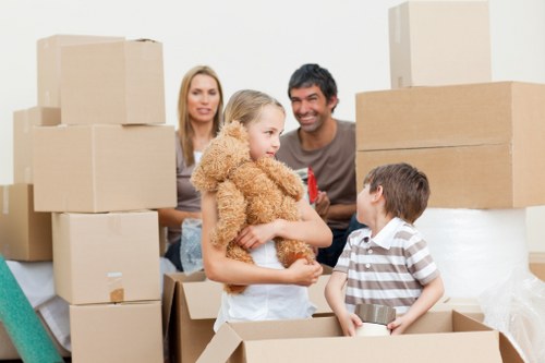 Packing boxes and furniture for a Brixton home move